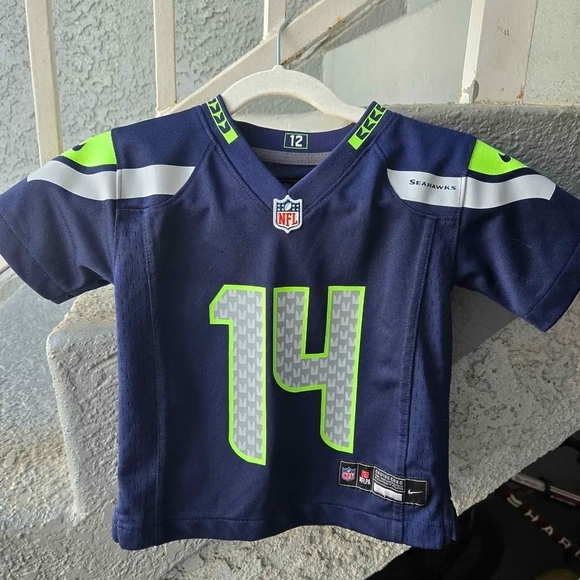 Nfl Apparel Other - Youth Navy and Neon Green Football Jersey - #14 Team Replica